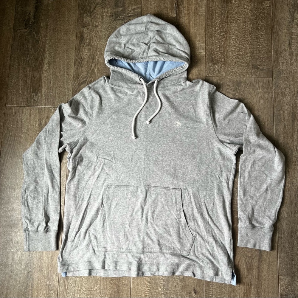 Men’s Y2K Abercrombie & Fitch Pullover Hoodie Heather Gray & Size XL